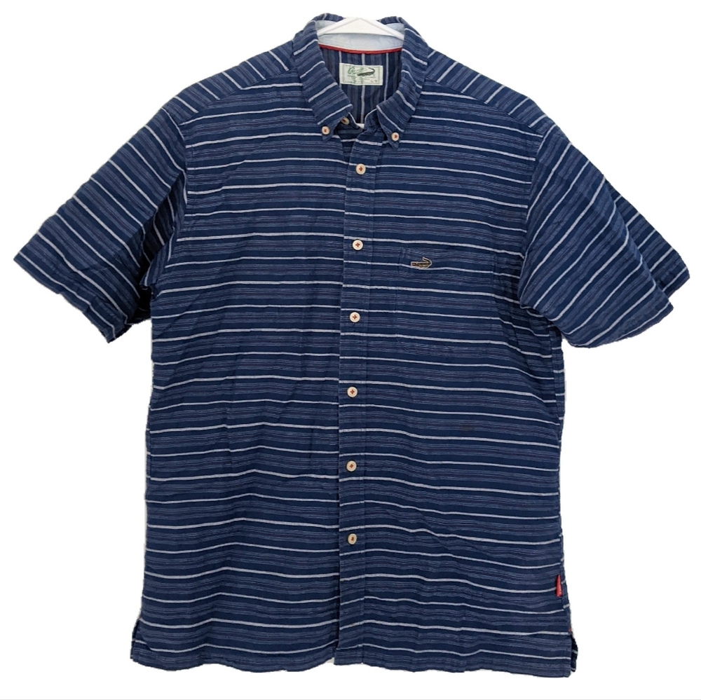 Crocodile vintage striped button up shirt